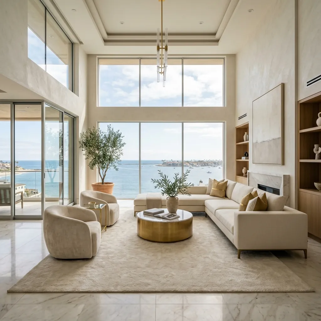 Ocean view from the living room of Unit 803 in Bay Harbor Islands