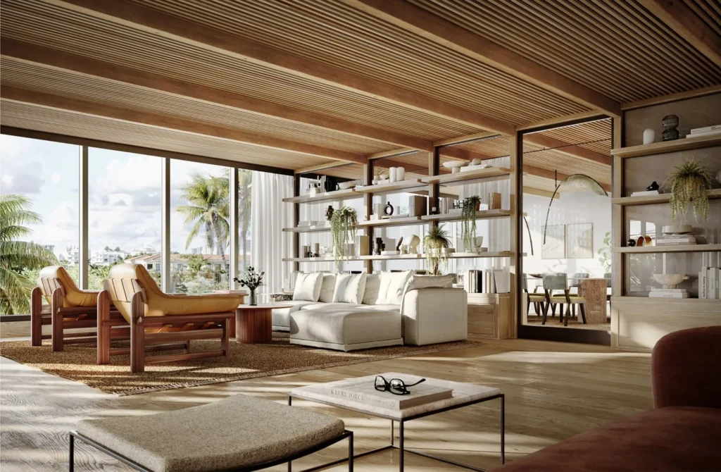 Ocean view from the living room of Unit 803 in Bay Harbor Islands