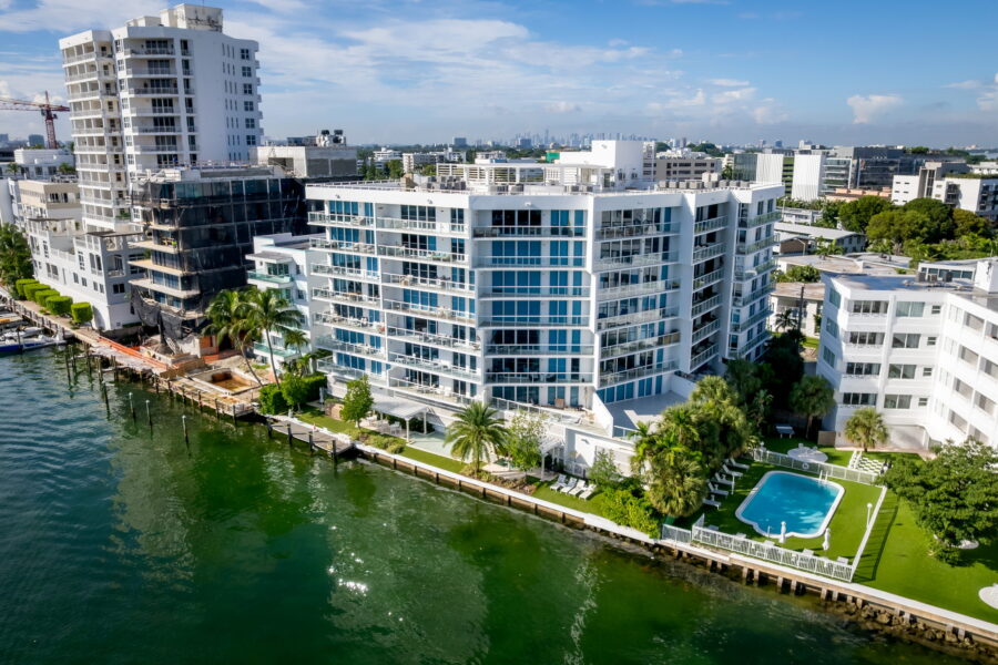 Bay Harbor Islands and the waterway from the air